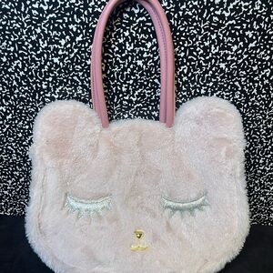 Betsey Johnson Light Pink Furry Cat Tote